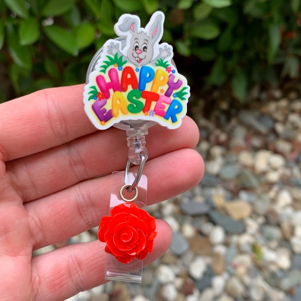 Happy Easter Badge Holder
